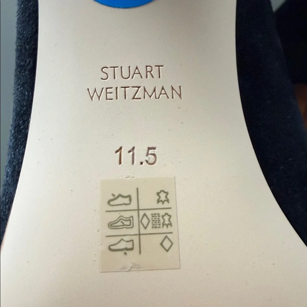 NWT Stuart Weitzman Avenue 85 City Block Booties Suede Size 11.5 Black - Picture 14 of 15